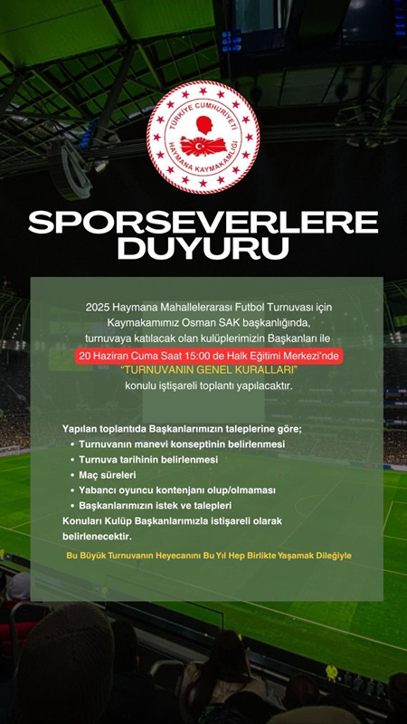 2025 Haymana Mahalleler Arası Futbol Turnuvası⚽📢🏆